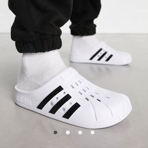 Adidas Adilette Slide Clogs White Mens 7 NWT